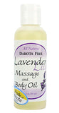 Dakota Free Lavender Lite Massage & Body Oil 4 oz